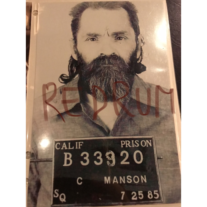 Charles Manson San Quentin 4 x 6  mugshot from 1985