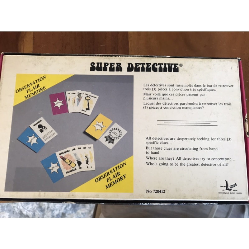 Vintage Super Détective board game by Ludus productions 1980’s b