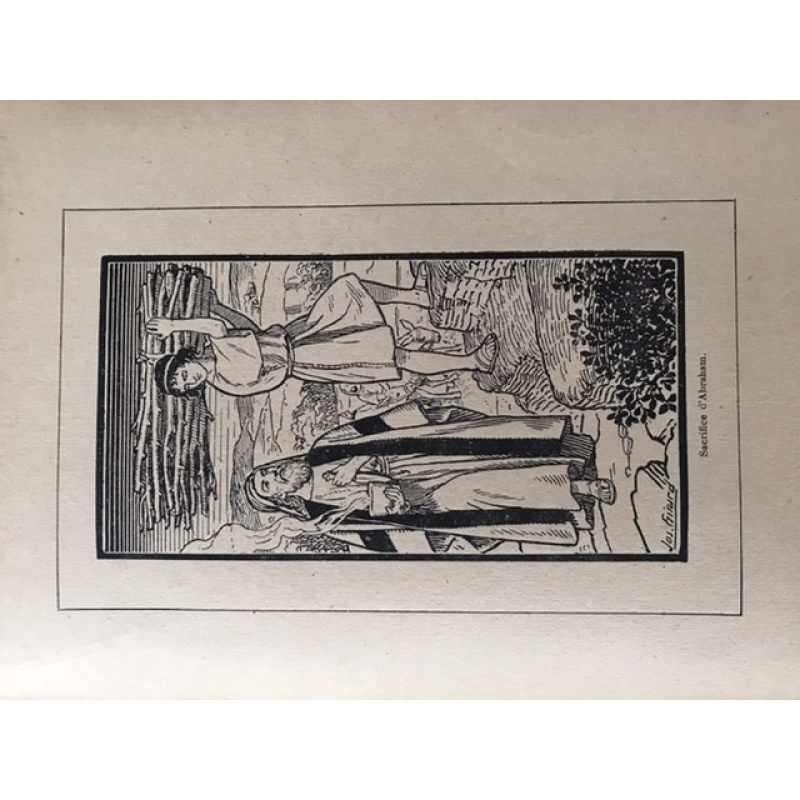 Sacrifice of Abraham 8 x 10 original french lithography  from  1925