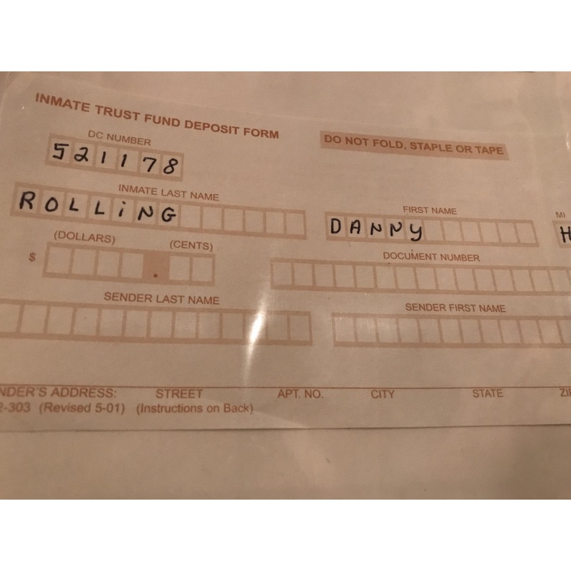 Executed - Danny rolling article with original trust fund slip from 2006