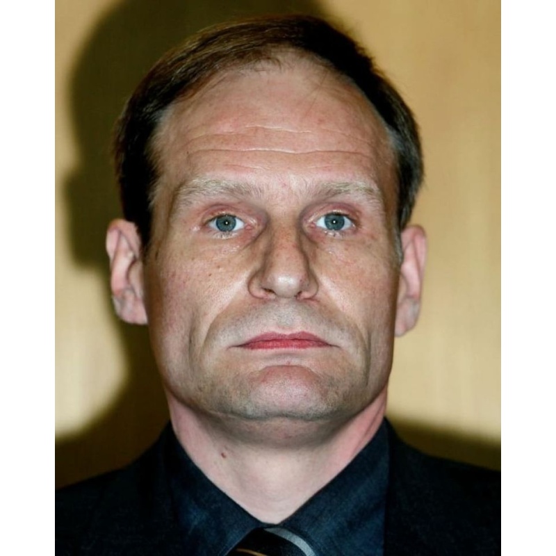 ARMIN MEIWES The Cannibal of Rotenburg, Original tile from his bathroom with his face engraved