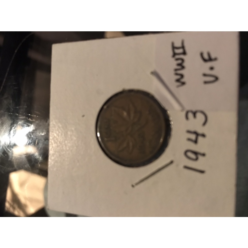 World War II CanadA one cent coin 1943