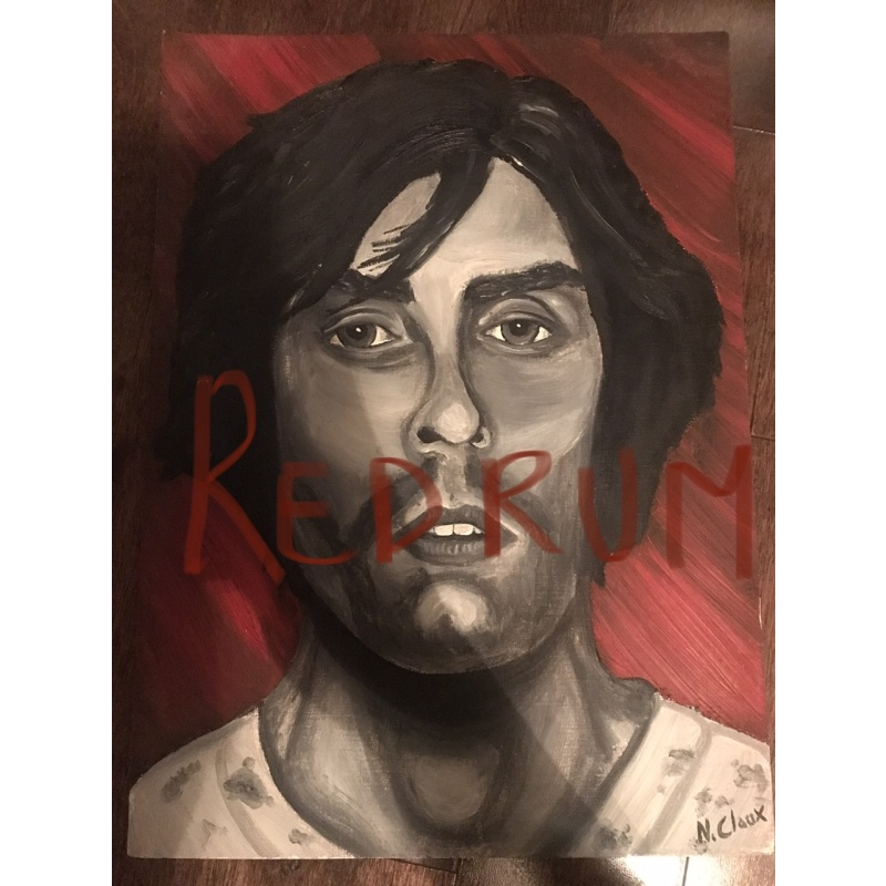 Nico Claux 9 x 12 painting portrait of Richard Chase done while he was in prison from 1998-2000