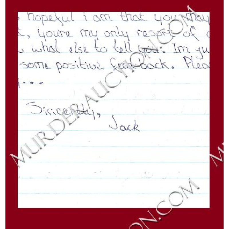 Jack Spillman letter/envelope 3/28/2006