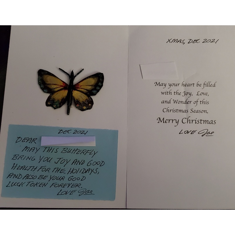 Serial Killer Joseph Naso homemade butterfly and card.