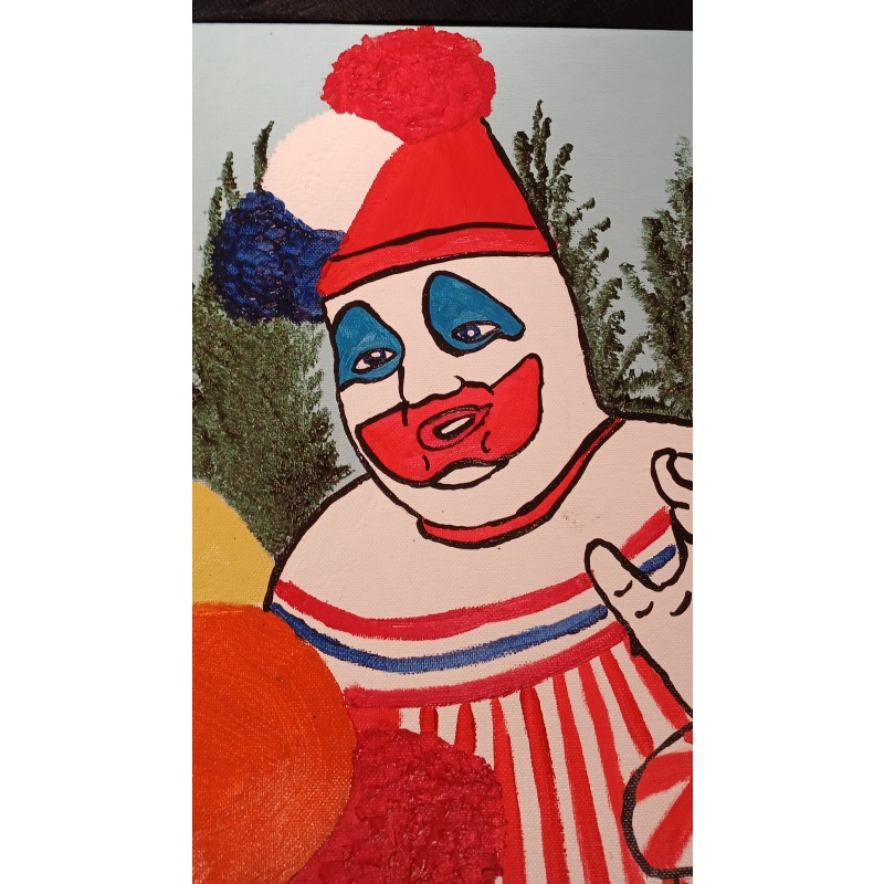 JOHN WAYNE GACY POGO THE CLOWN PAINTING ORIGINAL