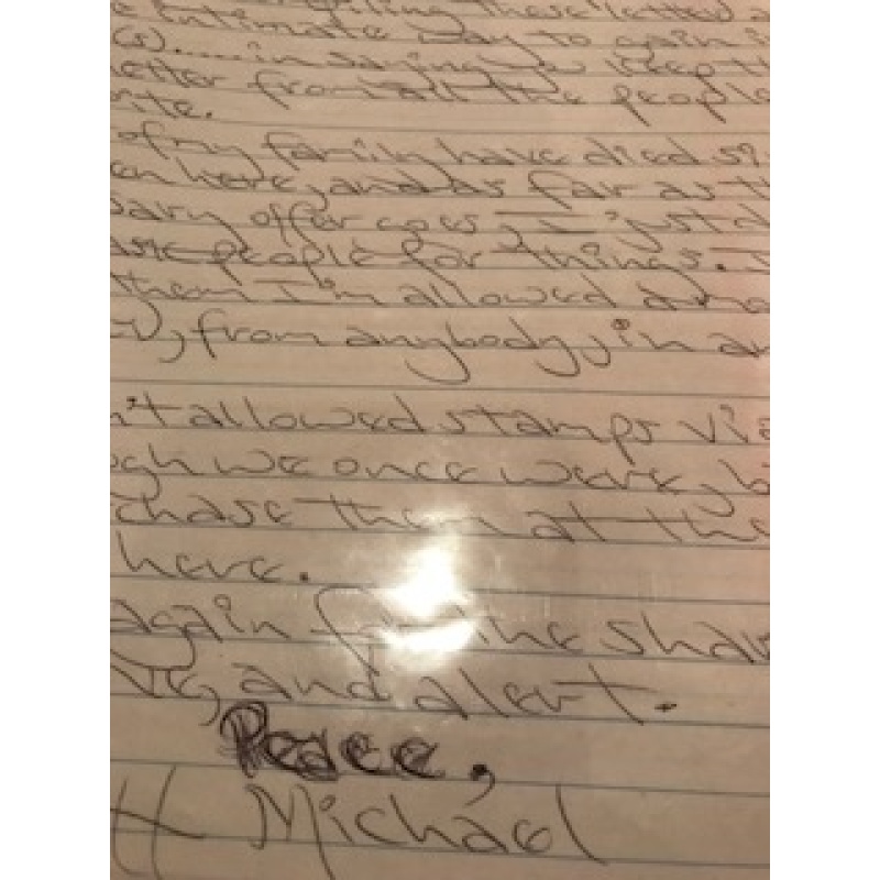 Executed - Carlton Michael Gary handwritten 2 p. Letter with the original envelope from 2002