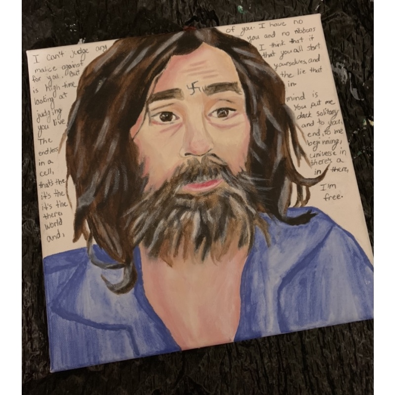 Charles Manson acrylic canvas portrait