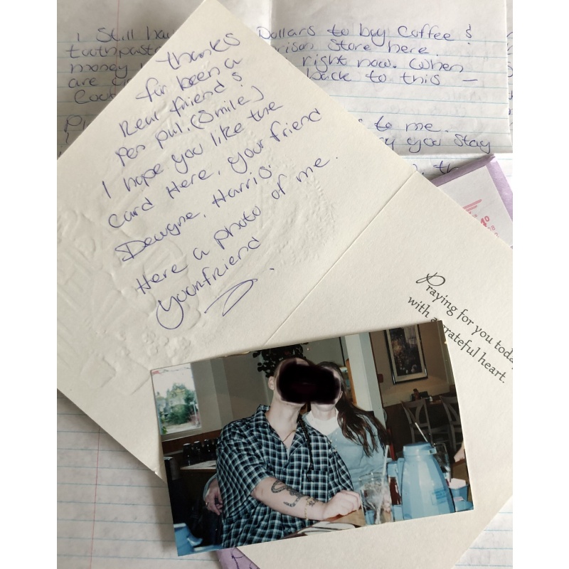 SERIAL KILLER DEWAYNE LEE HARRIS HANDWRITTEN LETTER/PHOTO/CARD/ENVELOPE SET