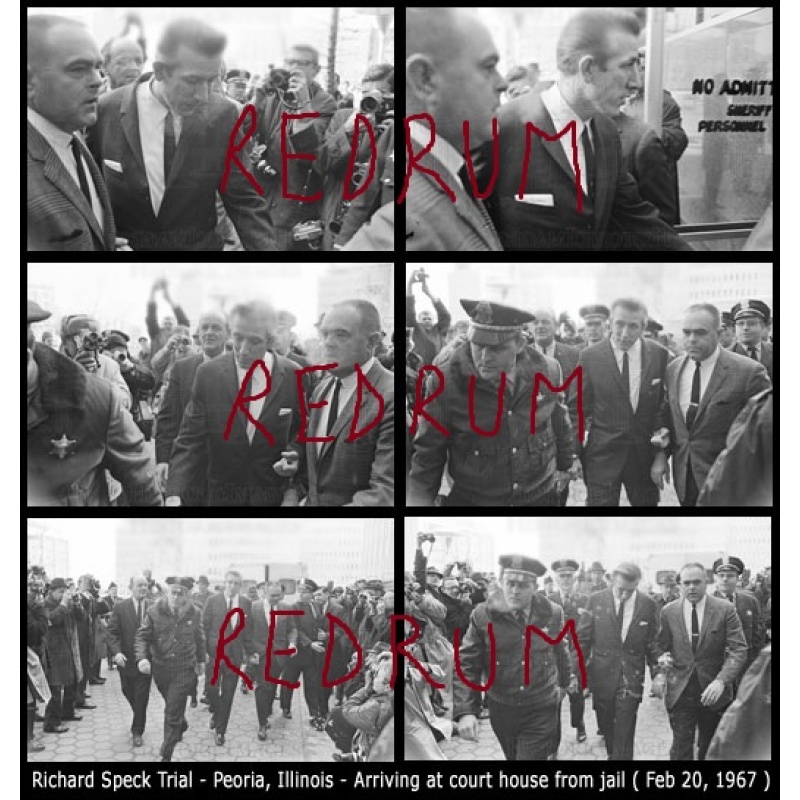 Richard Speck very unique lot including 9 original negatives related to Speck as he arrives as trial starts in Peoria, Illinois from 1967