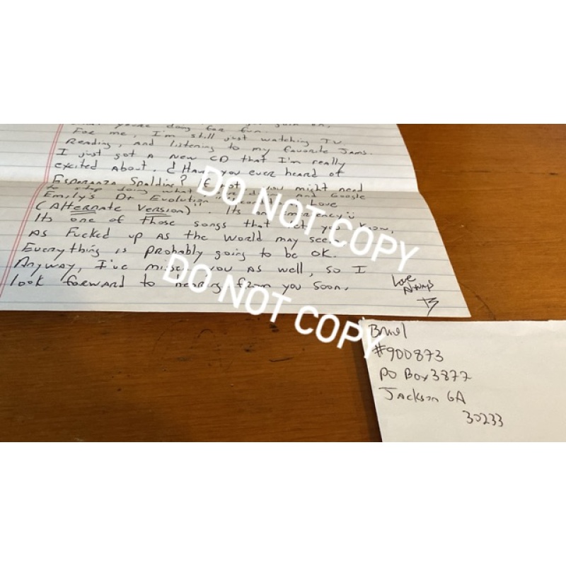 Convicted murderer Brian Nichols handwritten letter envelope set