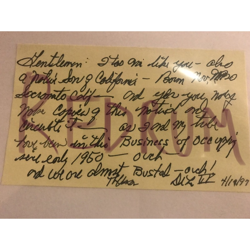 Byron de la Beckwith handwritten yellow sheet signed and dated from 1997