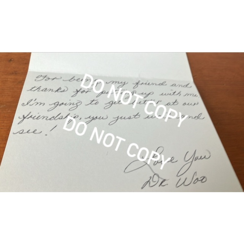 Executed convicted double murderer Willie Jones signed greeting card, signed with his nickname Dr Woo