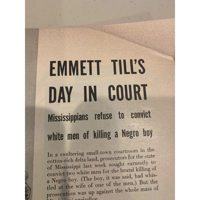 Emmett Till Murder & Court Original 1955 Life Magazine