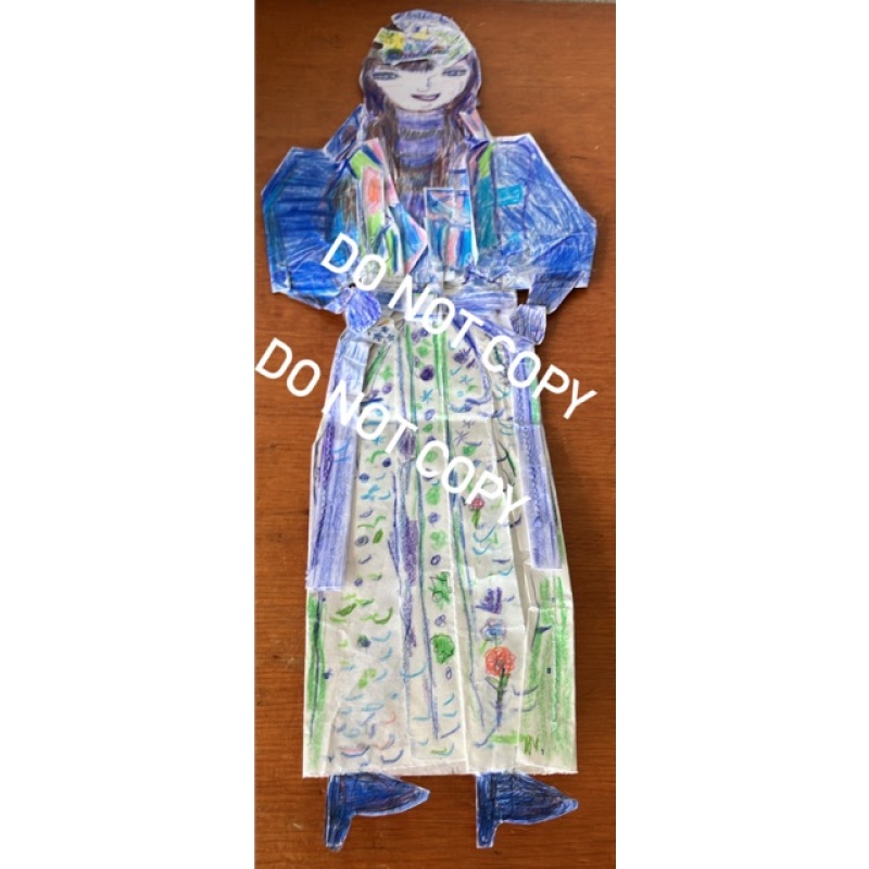 Convicted murderer Omaima Nelson handmade paper doll/signed drawing