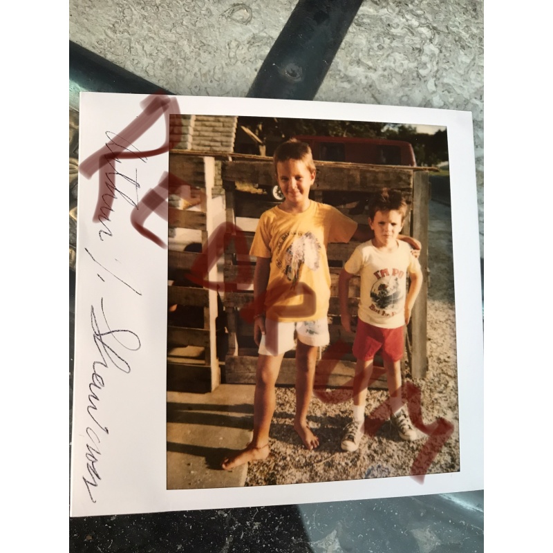 Arthur Shawcross original signed polaroid of unknown two children sent between 2005-2007