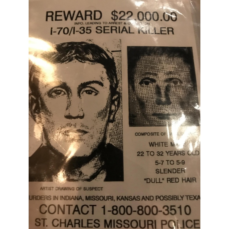 Herbert Baumeister I-70 Reward poster of 22,000.00$ serial killer 4x6 poster late 80’s