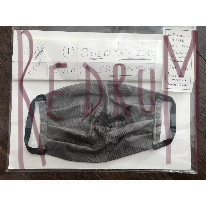 Deceased - Douglas Clark original worn Covid - 19 mask from San Quentin State Prison April 2020