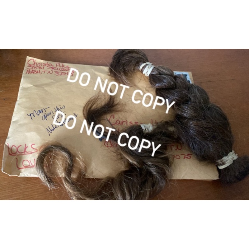 Convicted murderer Christa Pike braided hair, 3 sets of hair total with handwritten envelope addressed to her mother