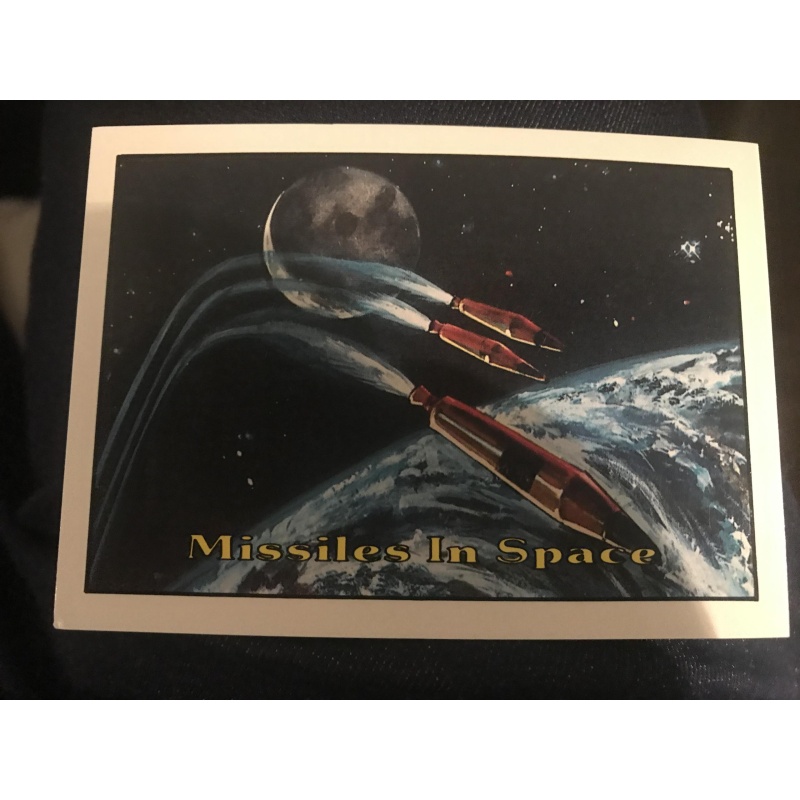 Missile in space Terrorist Attack card no. 31 from piedmont Candy 1987