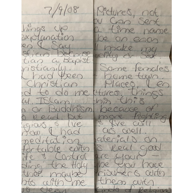 SERIAL KILLER DEWAYNE LEE HARRIS HANDWRITTEN LETTER/ENVELOPE SET