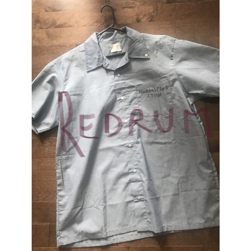 Hadden Clark original signed prison DoC  xL - shirt with original photograph wearing this shirt from 2016