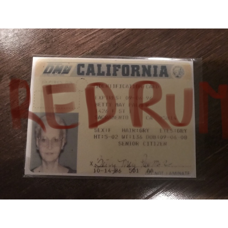 Deceased - Dorothea Puente DMV California drivers license card exp 1996