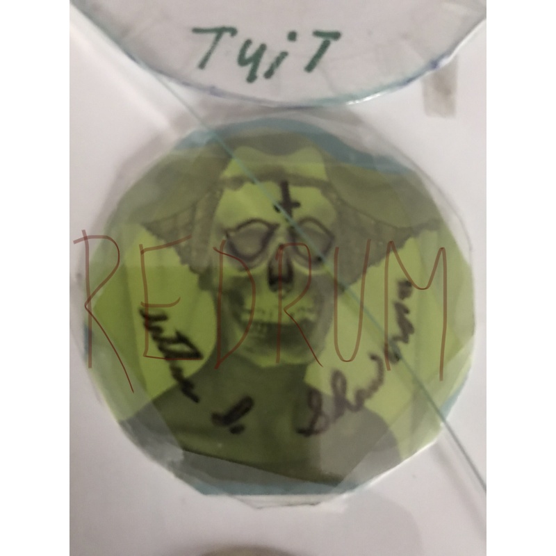 Deceased - Arthur Shawcross satanic skull in plexiglass crafted disc signed Arthur J. Shawcross from 2005