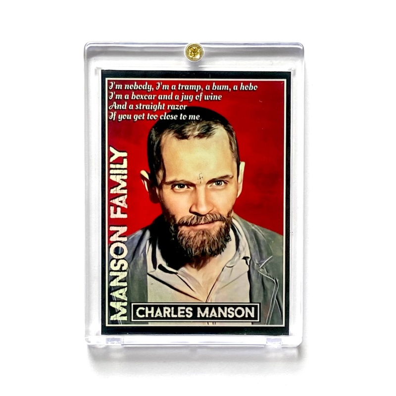 Charles Manson Silver Quote Card In Collector’s Case