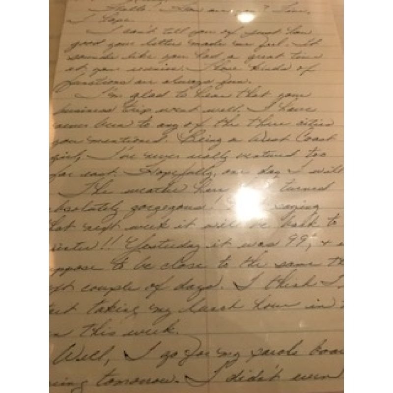 Charlene Williams Callego handwritten 2 pages letter signed Always Charlene from 1996