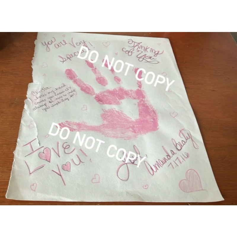 Convicted murderer Amanda Beaty signed hand print