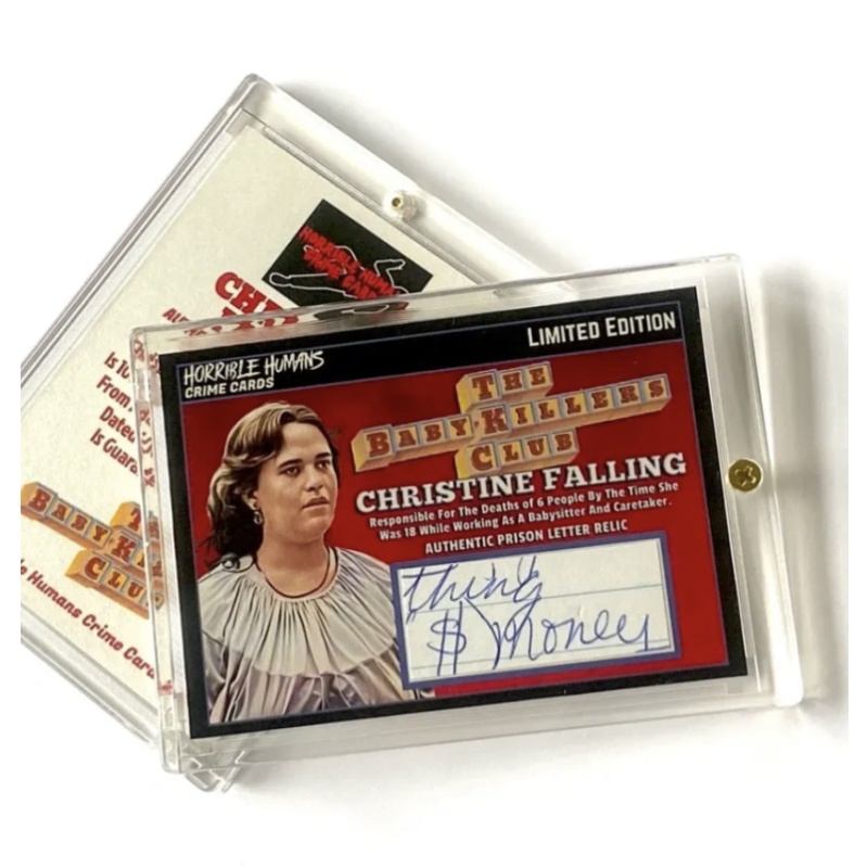 Christine Falling Prison Letter Relic Card In Collector’s Case COA/Details On The Back