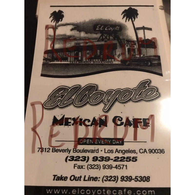 El Coyote Mexican Cafe in Los Angeles 4 x 6 add photograph