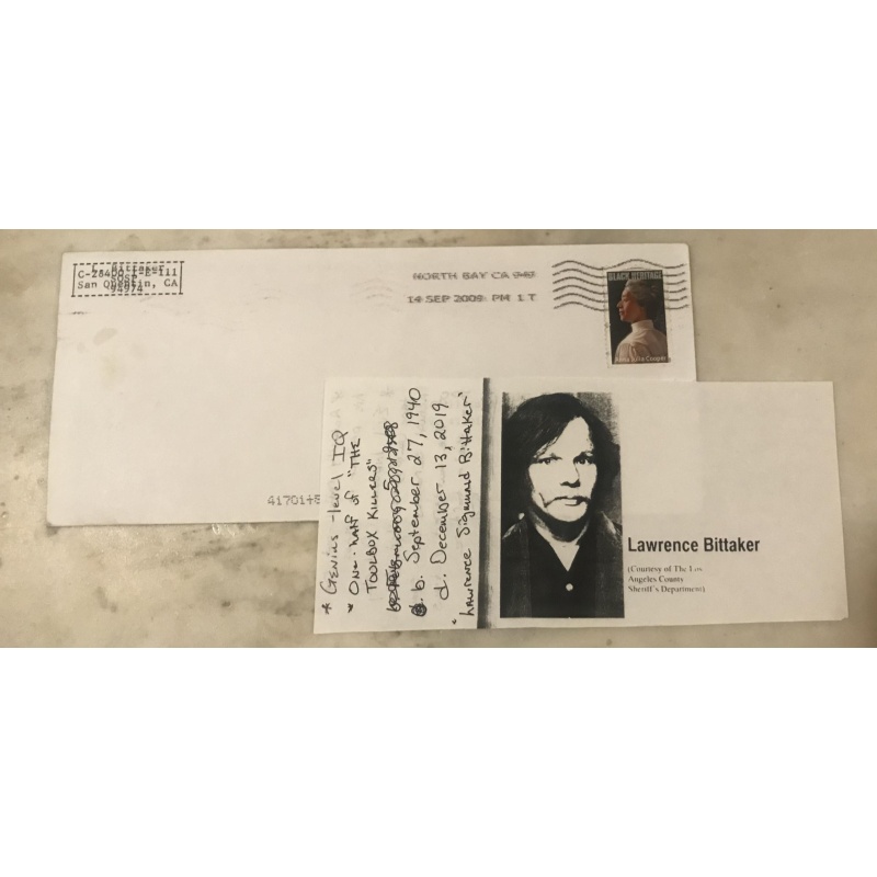 Lawrence Bittaker Letter (September 11, 2009) & Envelope