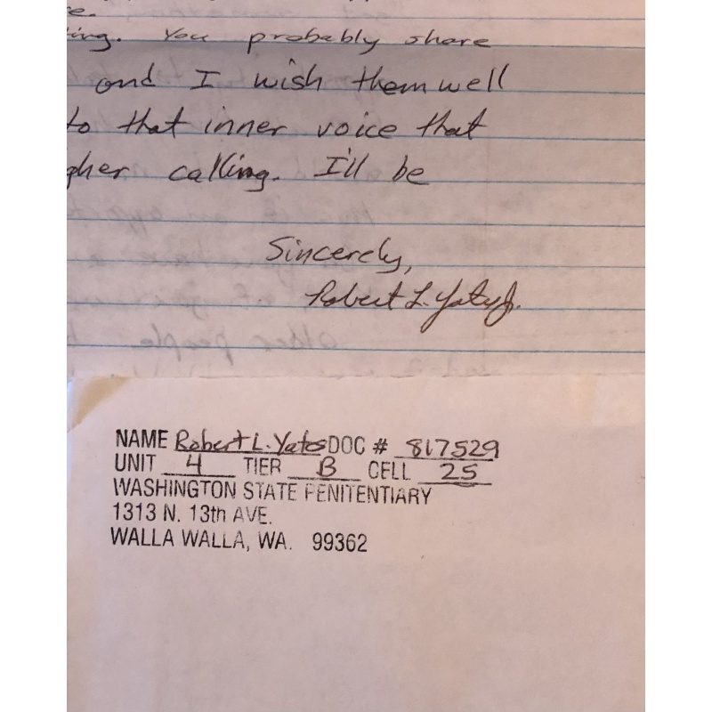 CONFESSION FROM SERIAL KILLER ROBERT LEE YATES HANDWRITTEN LETTER/ENVELOPE SET