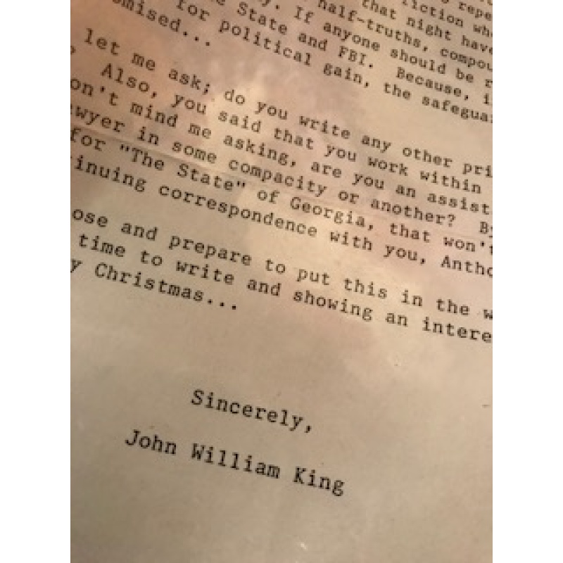 John King TLS with original envelope from 2002