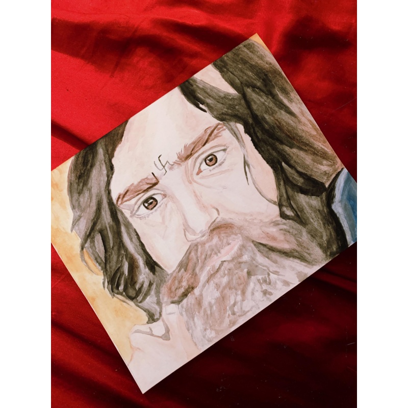 Watercolor Charles Manson Painting