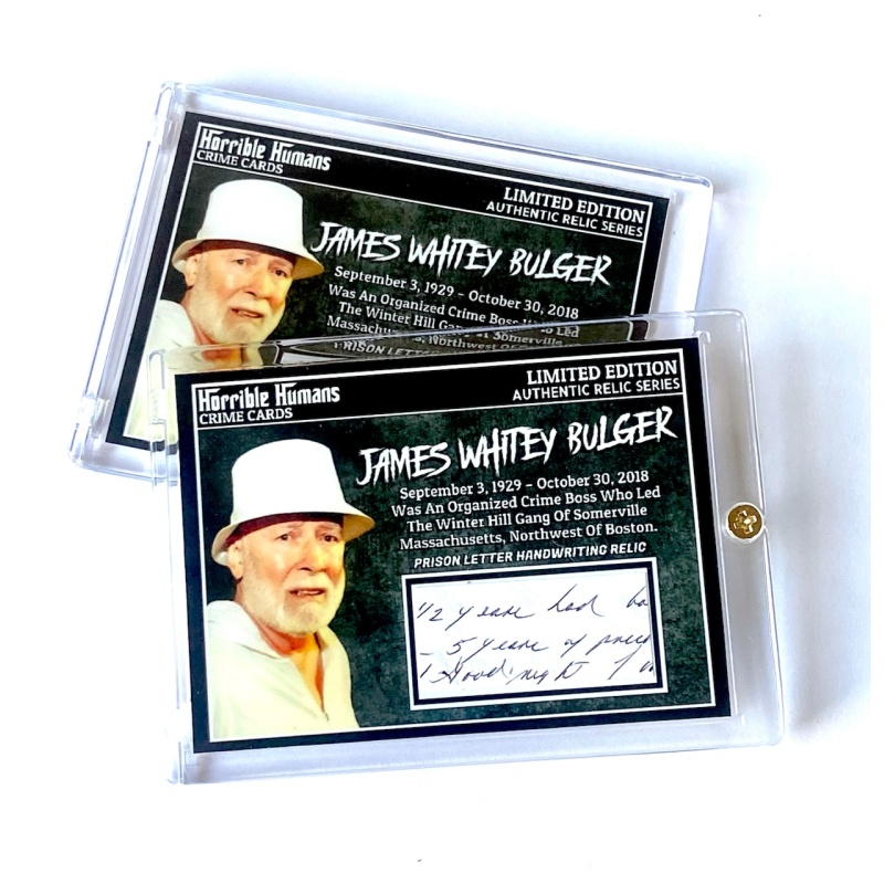 Whitey Bulger Authentic Prison Letter Relic Card In Collector’s Case COA/Details On Back