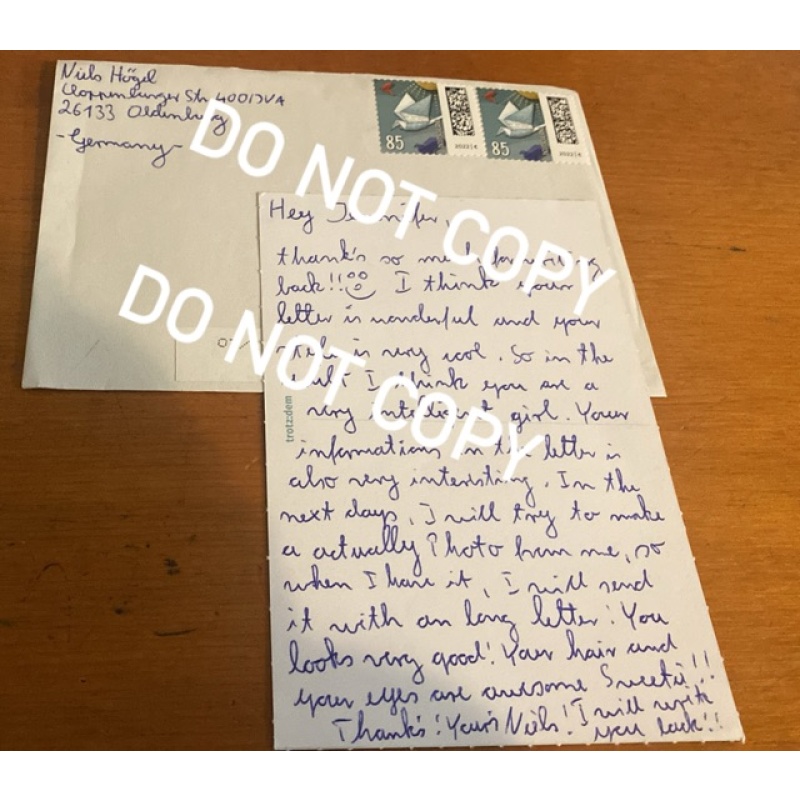 Convicted German serial killer Niels Högel handwritten letter envelope set