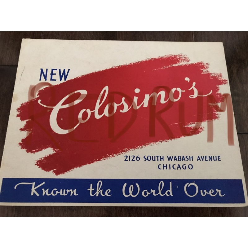 Colosimo’s restaurant on 2126 South Wabash Avenue Chicago photograph folder 1940’s