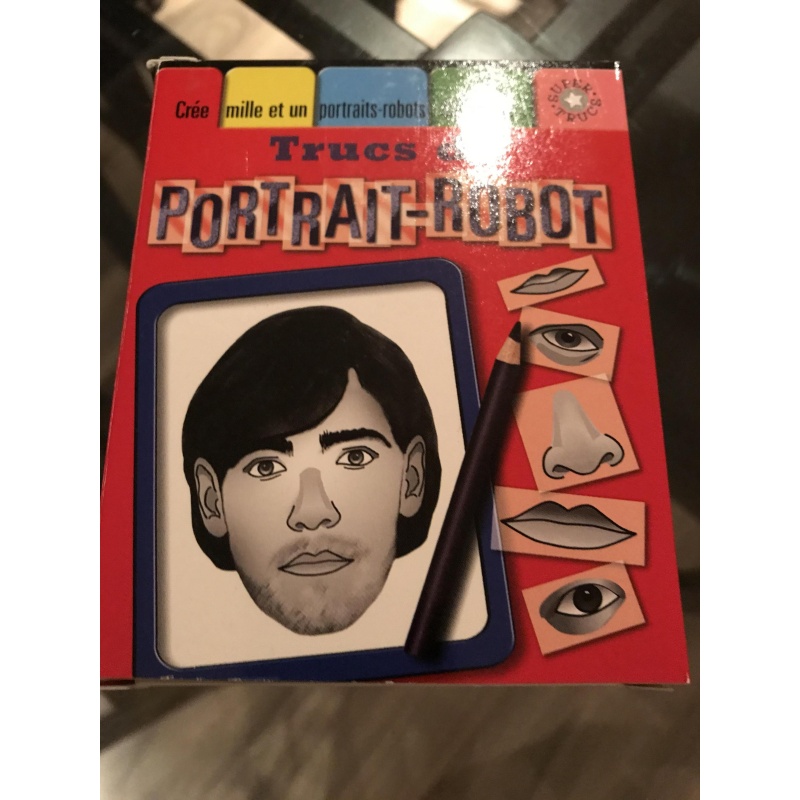 Detective artist sketch - Portrait Robot artist kit to draw an offenders portrait in original unopened box from 1990