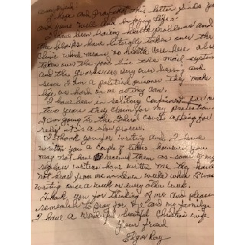 Edgar Ray Killen original handwritten one page letter from 2007