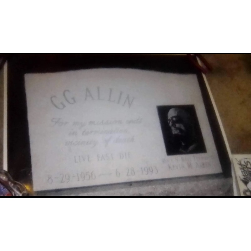 GG ALLIN Headstone B&W Poster!  Rare As F—k!! 20”X24” On Thick photograph-type paper