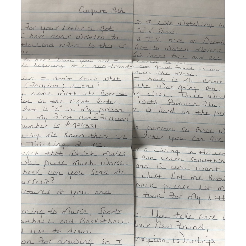 SERIAL KILLER FARYION WARDRIP HANDWRITTEN LETTER/ENVELOPE SET