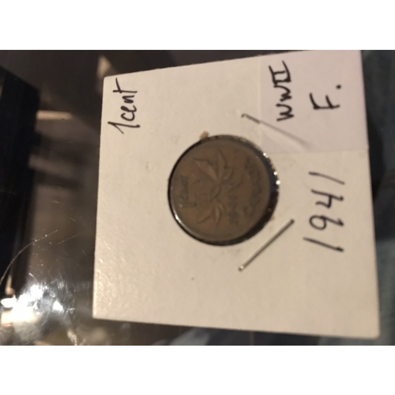 World War II CanadA one cent coin 1941