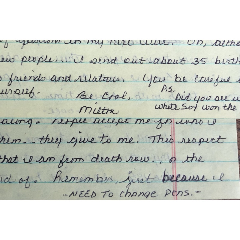 SERIAL KILLER MILTON JOHNSON HANDWRITTEN LETTER/ENVELOPE SET