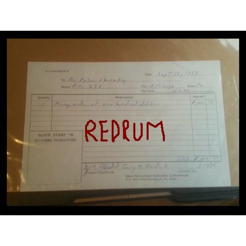 Gary Heidnik original prison document signed Gary M. Heidnik twice from 1989