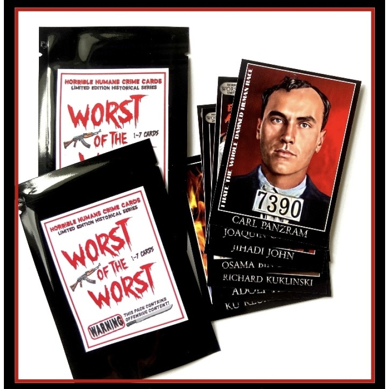 WORST OF THE WORST Historical Crime Card Series - 7 NEW CARDS SEALED PACK