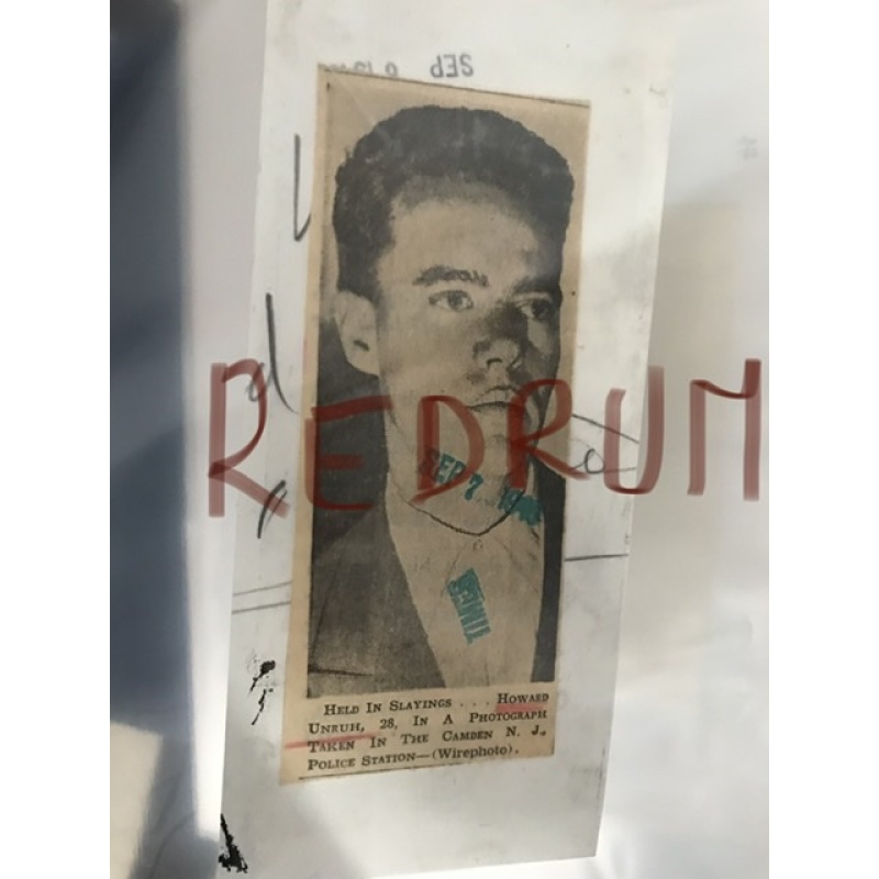 Howard Unruh original press photograph mugshot 1949