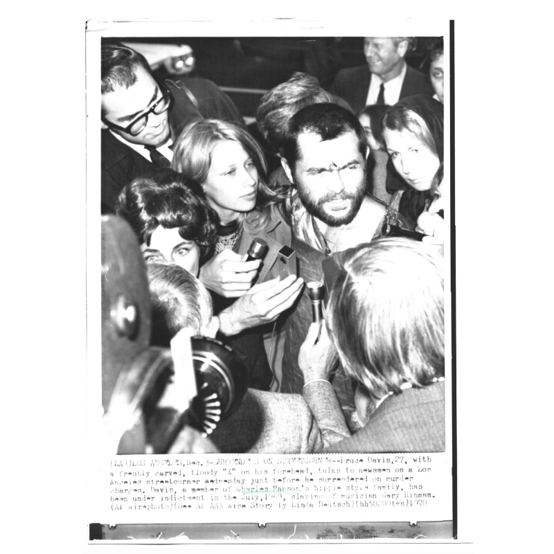 Bruce Davis & Catherine Gillies 1970 AP Wirephoto, Vintage Associated Press Photograph, Charles Manson, Manson Family